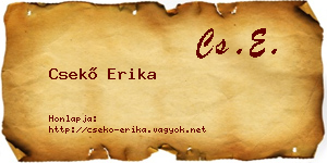 Csekő Erika névjegykártya